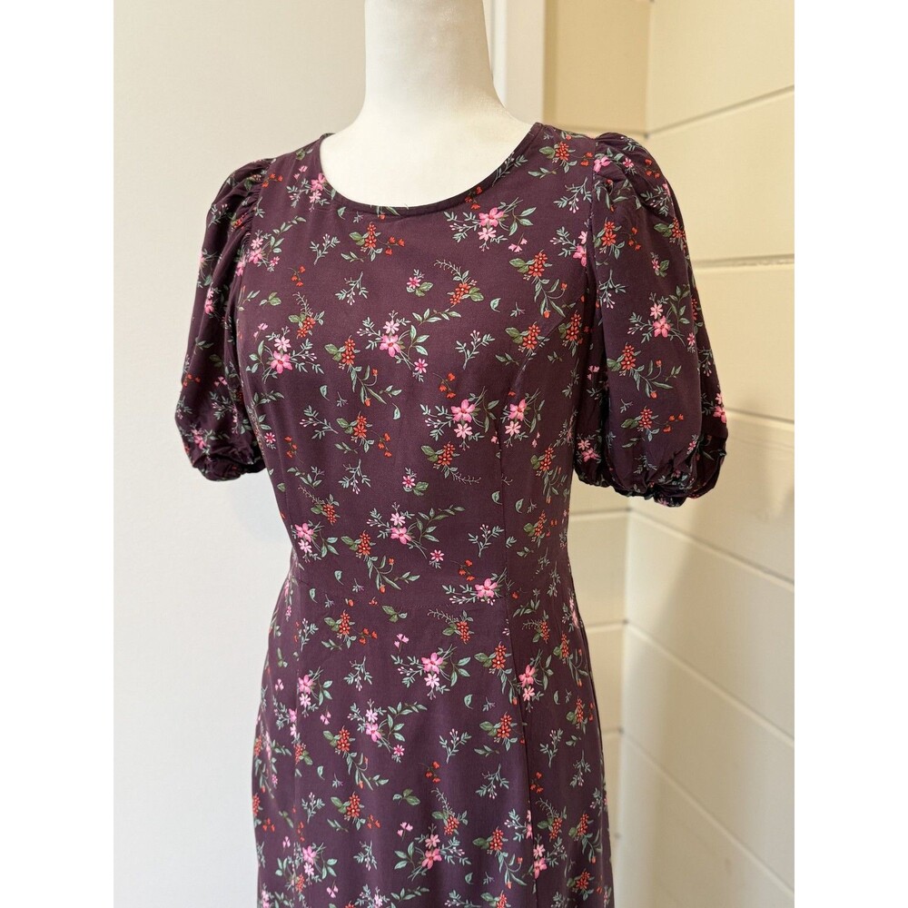 Old Navy Floral Maxi Dress Plum Pink Red Women’s S Cottagecore Fairy Coquette